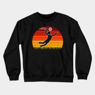 Travel back in time with beach volleyball - Retro Sunsets shirt featuring a player! Crewneck Sweatshirt